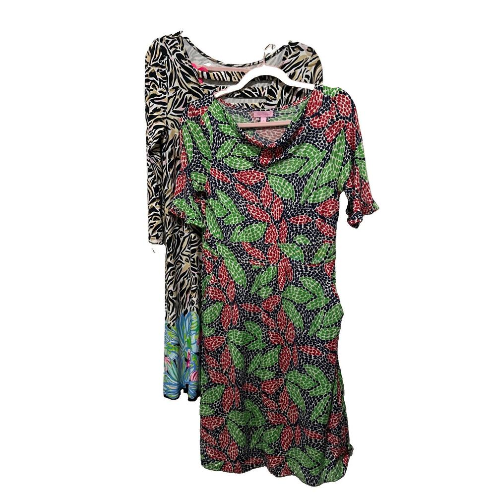 Lot of 2 Lilly Pulitzer Dresses Ophelia Blanca Floral Animal Print Size S